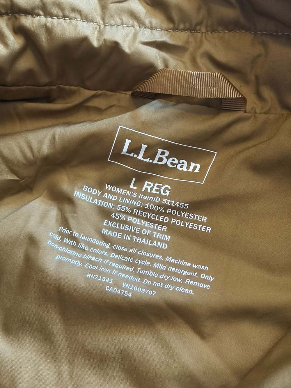 L.L.Bean Women's Insulated Puffer Vest Army Green Size L - Picture 4 of 4